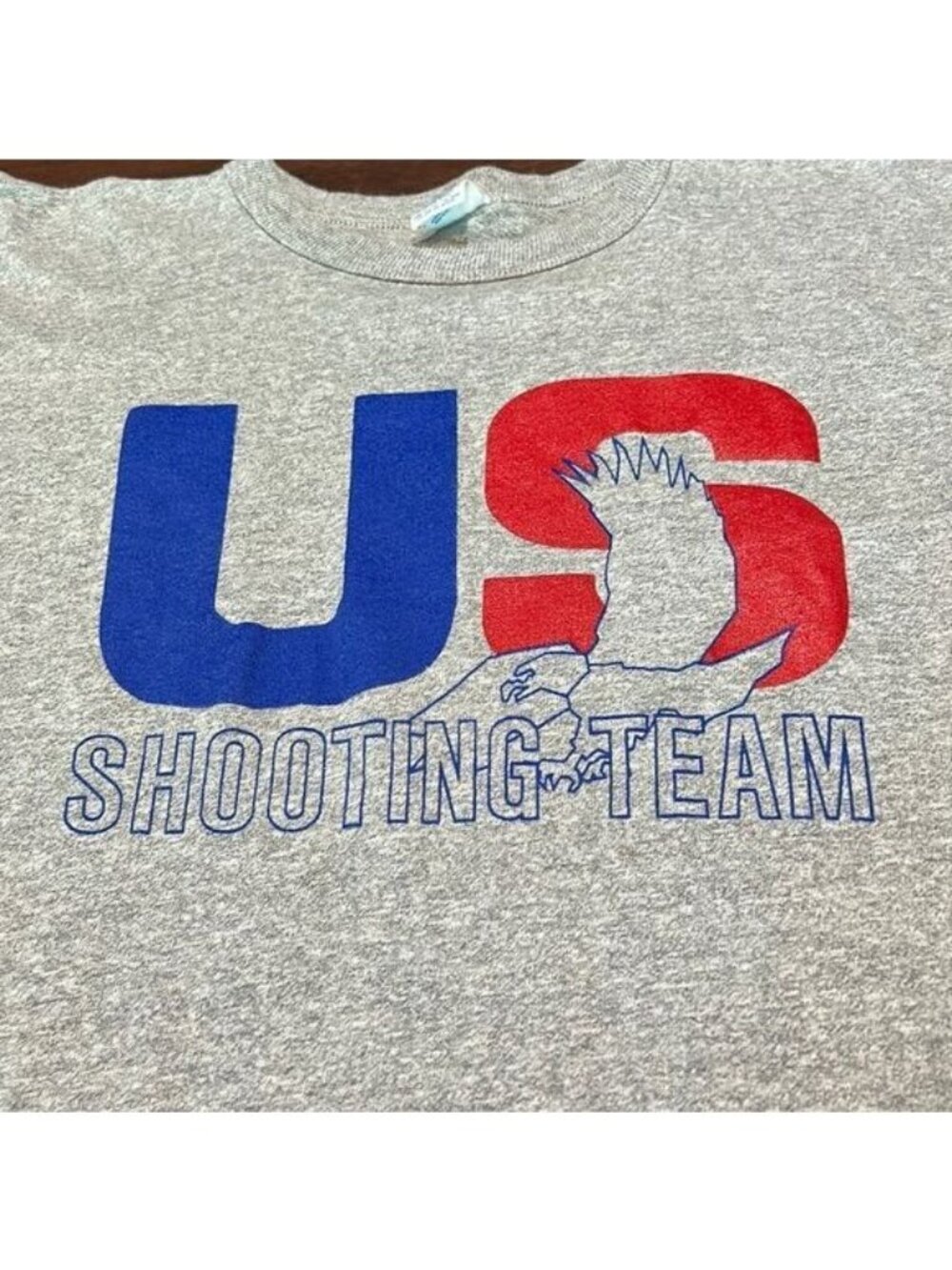 Champion US Shooting Team T-Shirt Gray X-Large Cotton Blend Made USA